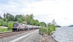 AMTK 707 heads northbound Empire Service train through Tivoli, NY